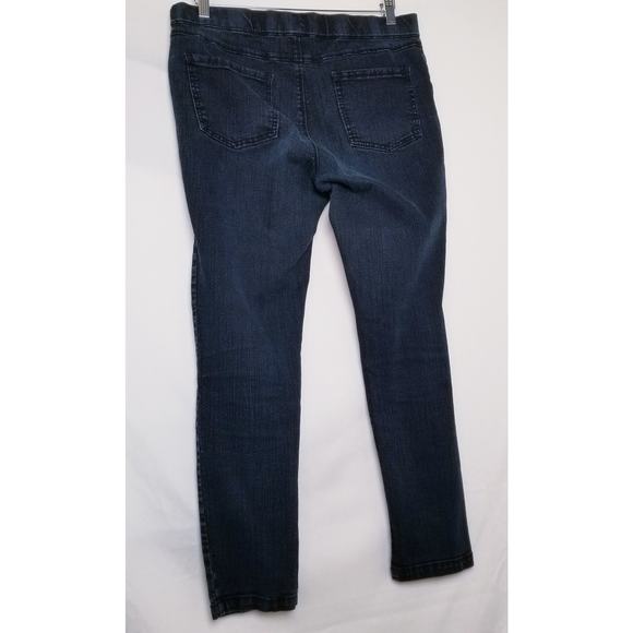 Faded Glory Black Narrow Straight Leg Pull On Stretch Jeans Dark Wash Size 12 - Picture 4 of 6